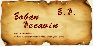 Boban Mećavin vizit kartica